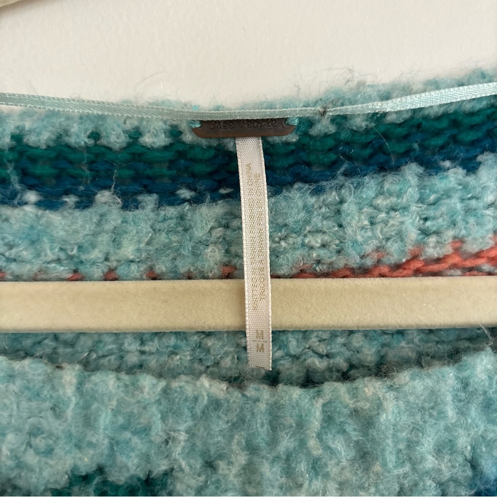 Free People Teal and Navy Floral Sweater - Picture 5 of 5